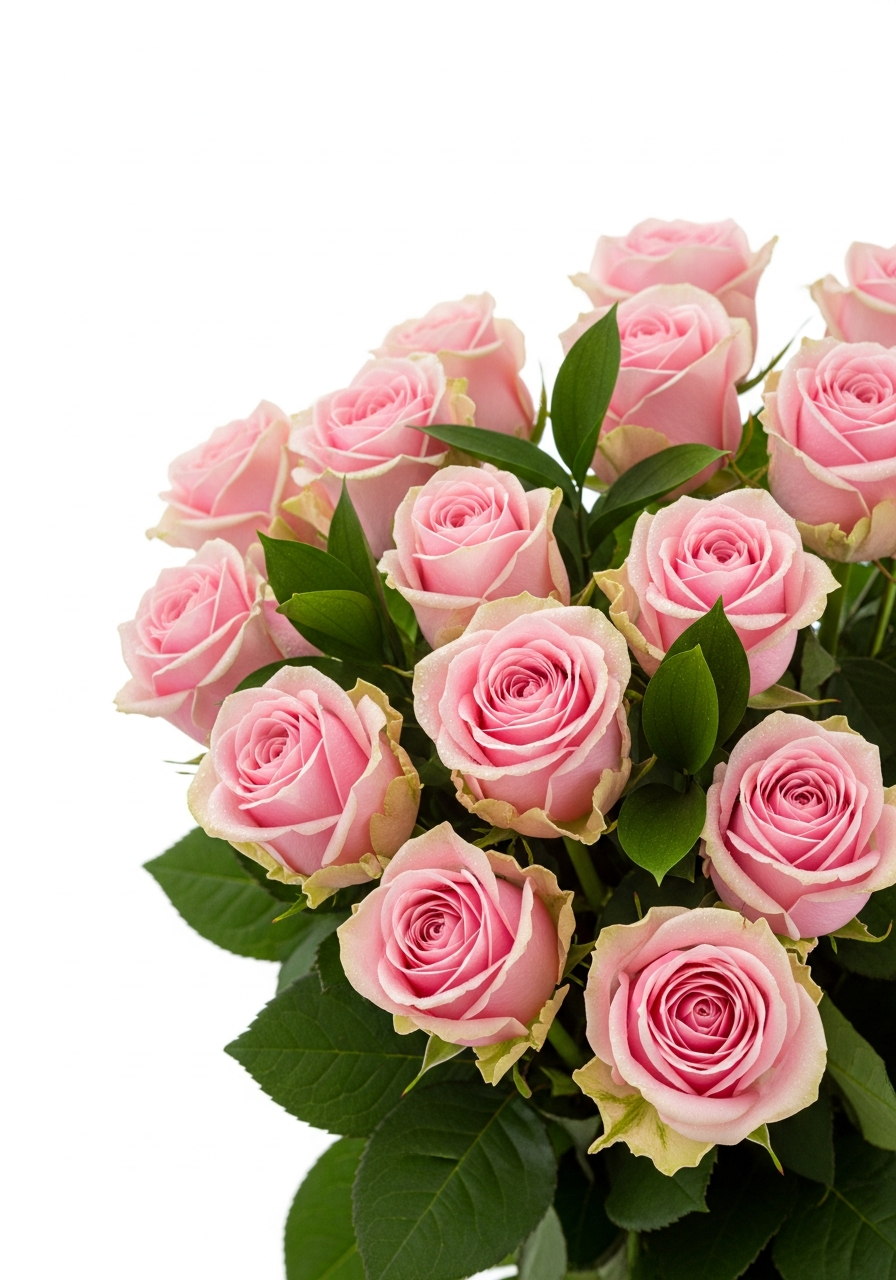 Розовые розы (15 шт)
