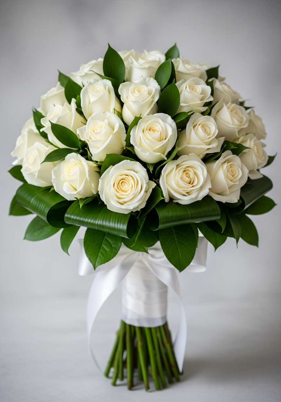 Белые розы (25 шт)